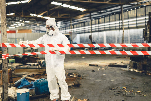 Professional Biohazard Cleanup technician working in Key Biscayne, FL